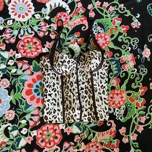 Elegant Brown and Black Bag with Botanical Design